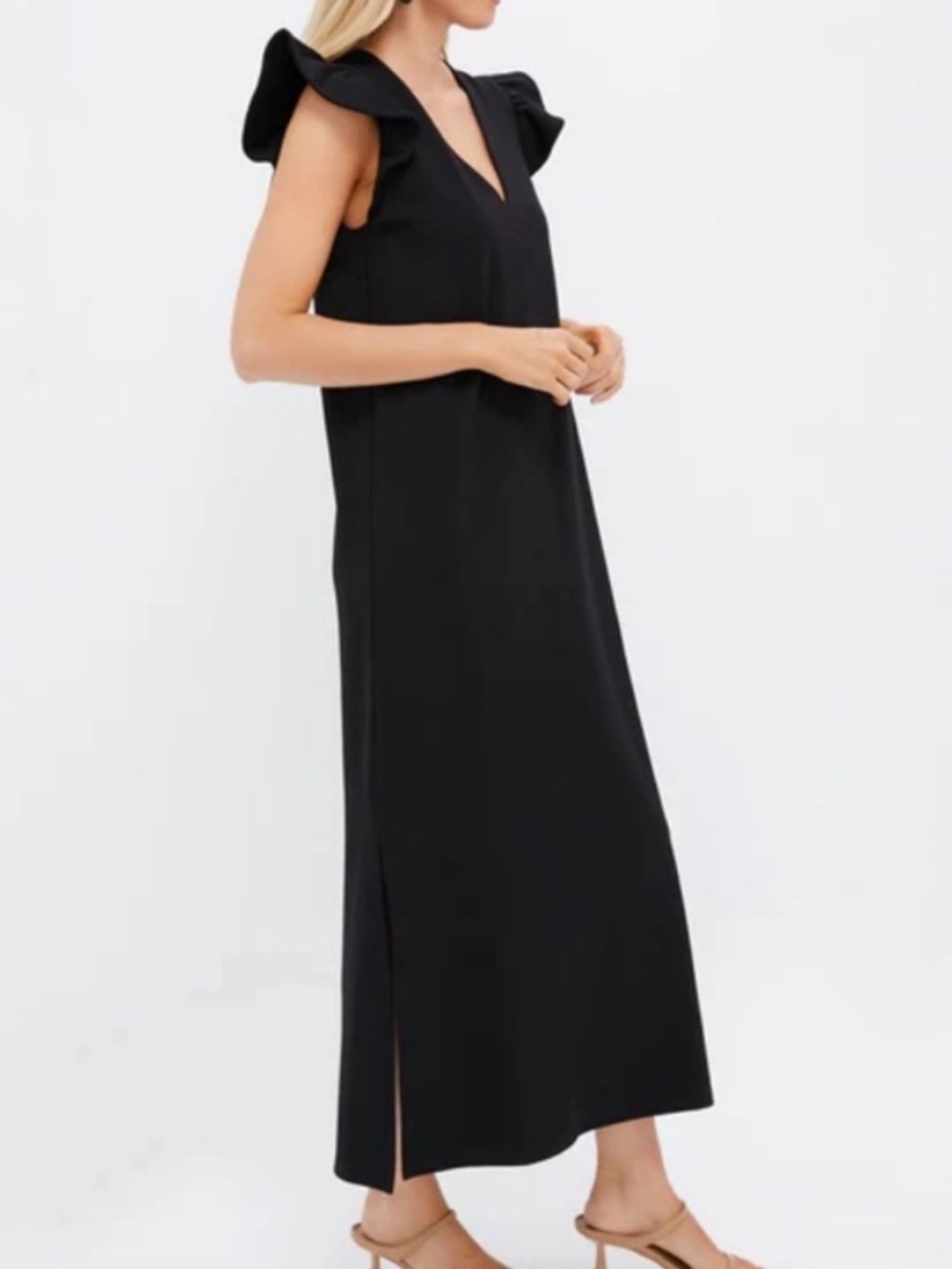 POMANDER PLACE Black Flutter Sleeve Miko Dress - Picture 7 of 9
